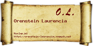 Orenstein Laurencia névjegykártya